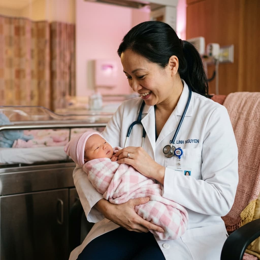 Gia đình chuẩn bị sinh em bé