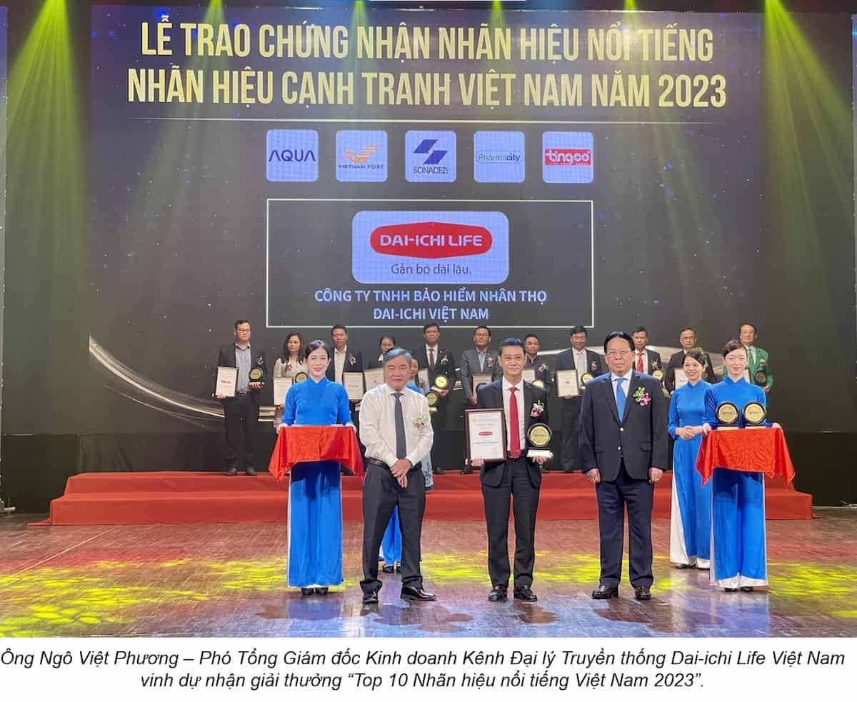 Dai-ichi Life Việt Nam vinh dự đạt danh hiệu “Top 10 Nhãn hiệu nổi tiếng Việt Nam 2023”