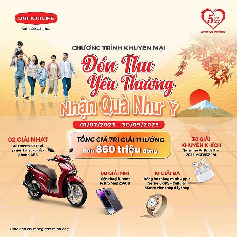 Dai-ichi Life Việt Nam Chương trình khuyến mại “Đón Thu Yêu Thương, Nhận Quà Như Ý”
